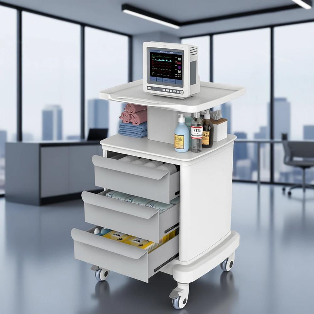 Medical Lab Ultrasound - Portable Medical Carts with Wheels, Mobile