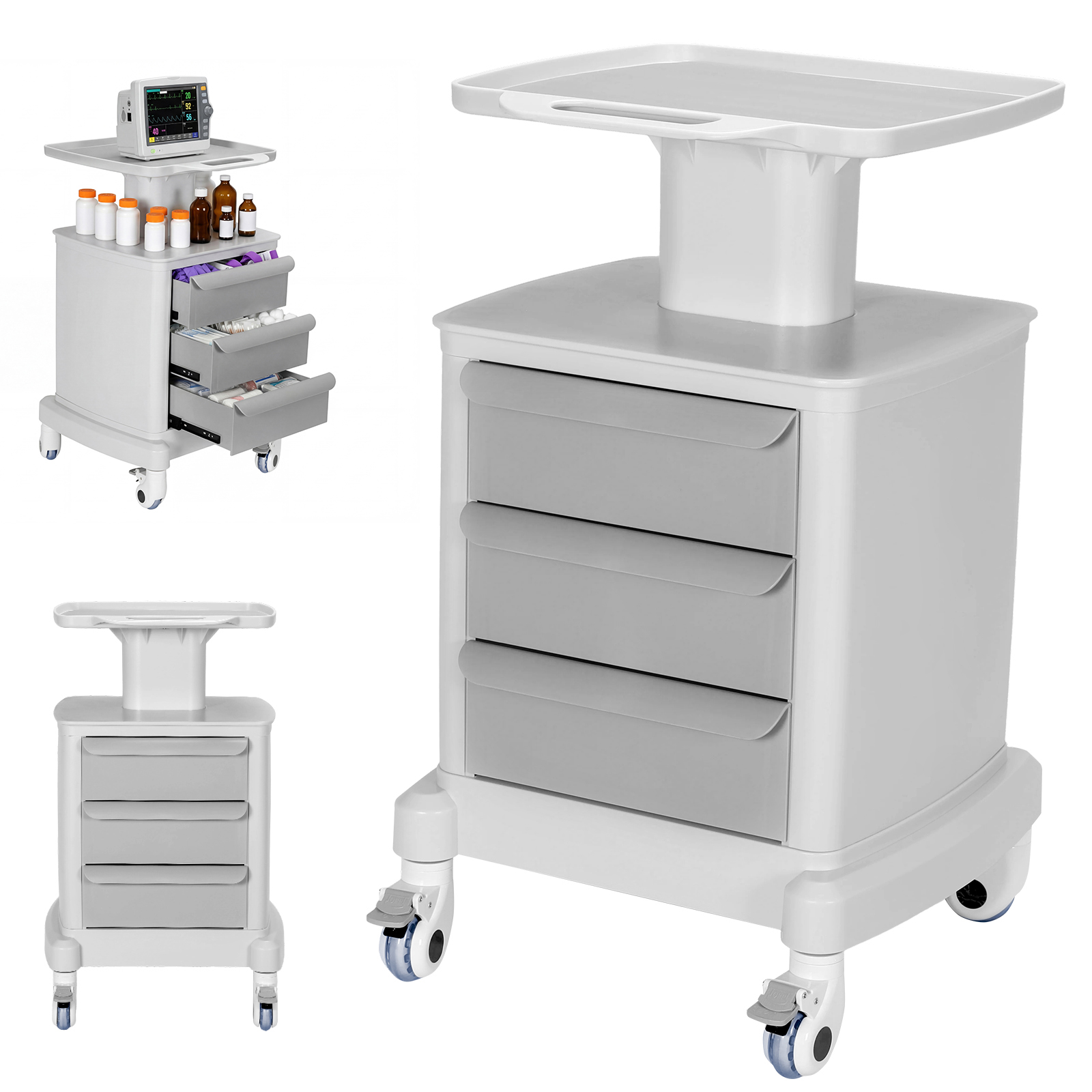 Mobile Trolley Cart with 3 Dra - Medical Lab Ultrasound 评论和价格